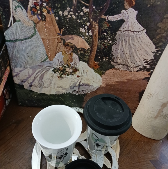 🥤🍵 2 Boston Terrier Ceramic Cup🥤🏕 Size 6"×3.75",Bow Coffee☕️Travel Cups. - Picture 3 of 12